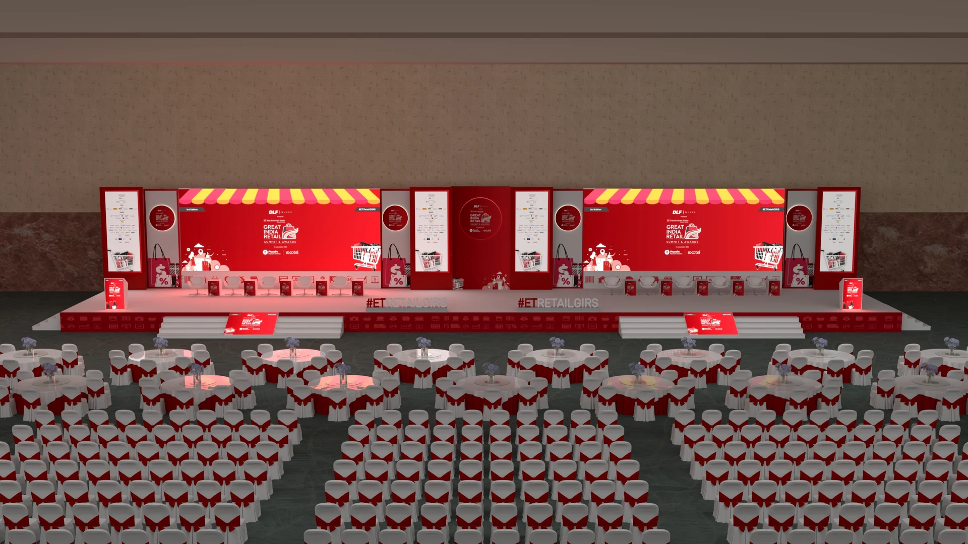 Corporate event stage design by Shine Design Solutions